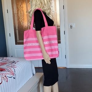 VICTORIA SECRET PINK STRIPE TOTE 💗